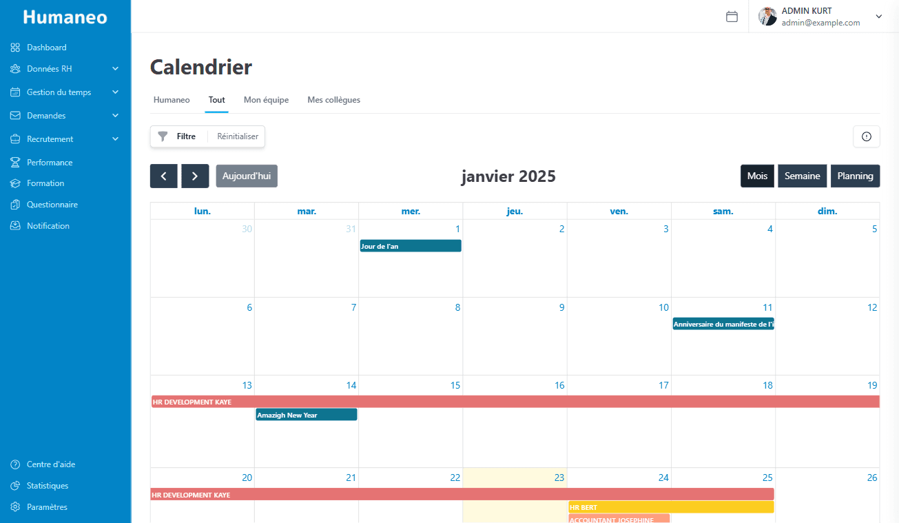 Suivi des Événements