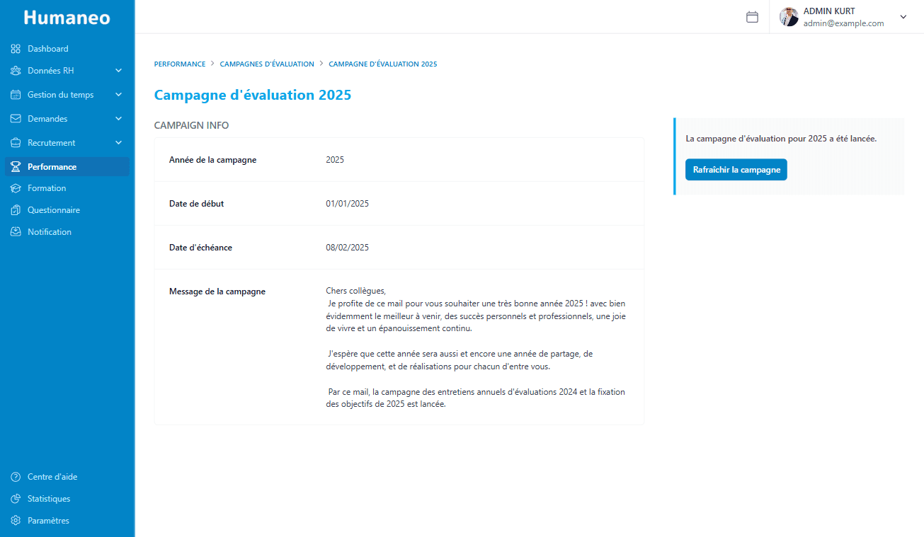 Campagnes d'Évaluation