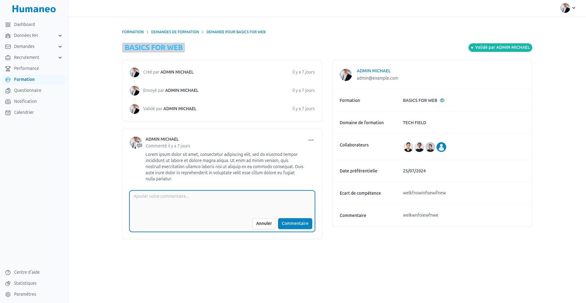 Demandes d'inscription